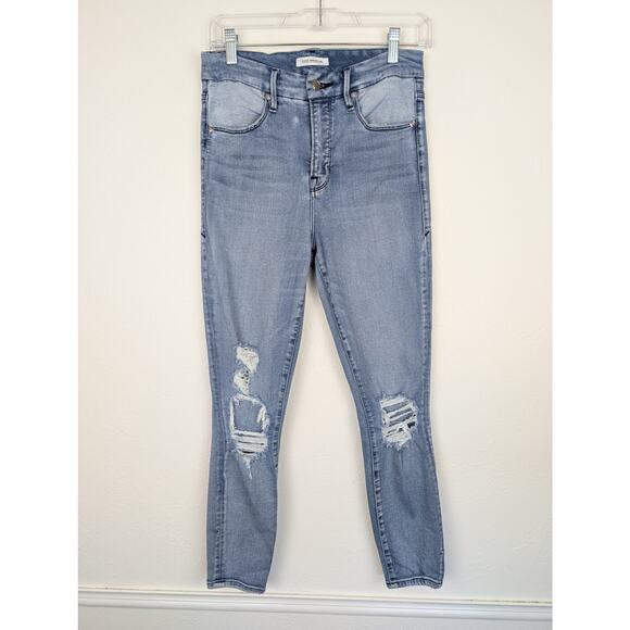 Good American Denim - Good American Jeans Good Waist Crop Skinny Distressed Stretch Blue Size 8 29